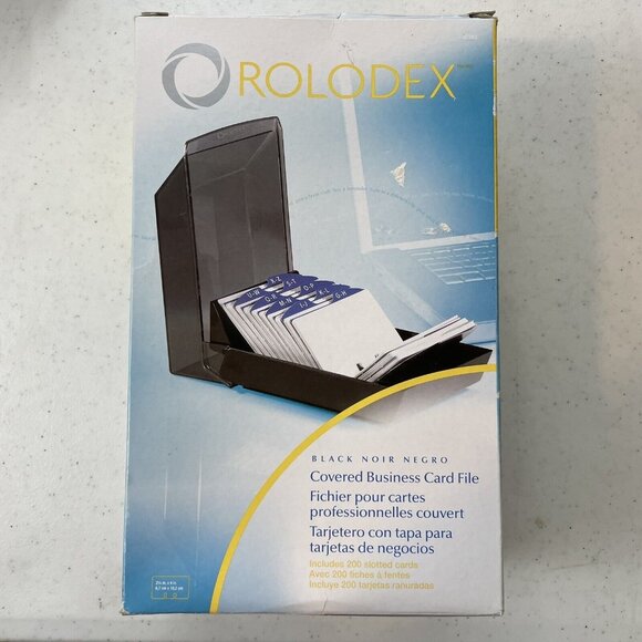 ROLODEX 67208 Covered Business Card File 200 Blank White A-Z Index Tabs 2003 NEW - Picture 1 of 6